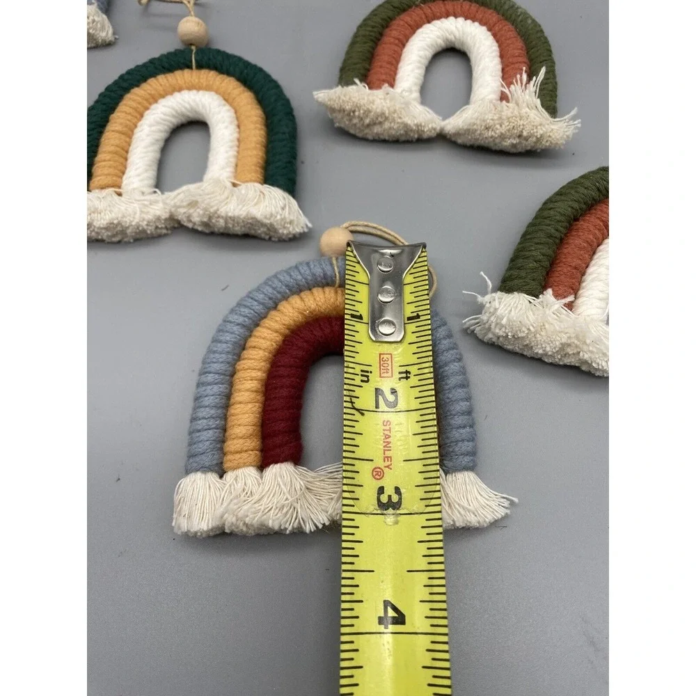 Set Of 8‎ Boho Macrame Rainbow Ornaments Wall Hangings